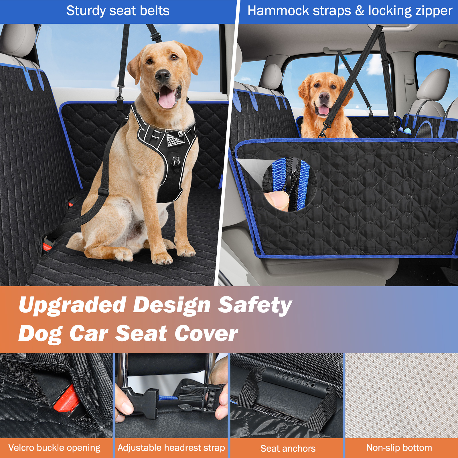 Tivray Coprisedile Auto per Cani, Telo Auto per Cani Sedile Posteriore Rigido Antigraffio e Impermeabile Copri Sedile Auto per Cani con 2 Pezzi Cintura Sicurezza - Adatta a Tutti i Tipi di Auto - Image 5