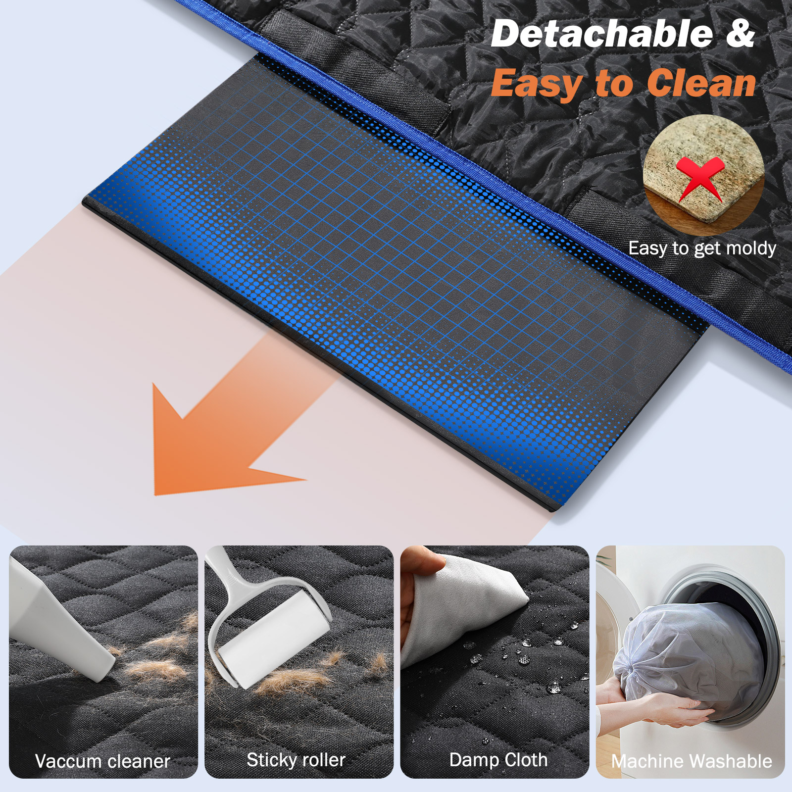 Tivray Coprisedile Auto per Cani, Telo Auto per Cani Sedile Posteriore Rigido Antigraffio e Impermeabile Copri Sedile Auto per Cani con 2 Pezzi Cintura Sicurezza - Adatta a Tutti i Tipi di Auto - Image 6