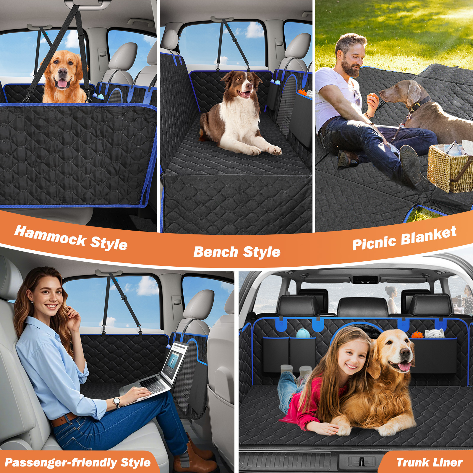 Tivray Coprisedile Auto per Cani, Telo Auto per Cani Sedile Posteriore Rigido Antigraffio e Impermeabile Copri Sedile Auto per Cani con 2 Pezzi Cintura Sicurezza - Adatta a Tutti i Tipi di Auto - Image 7